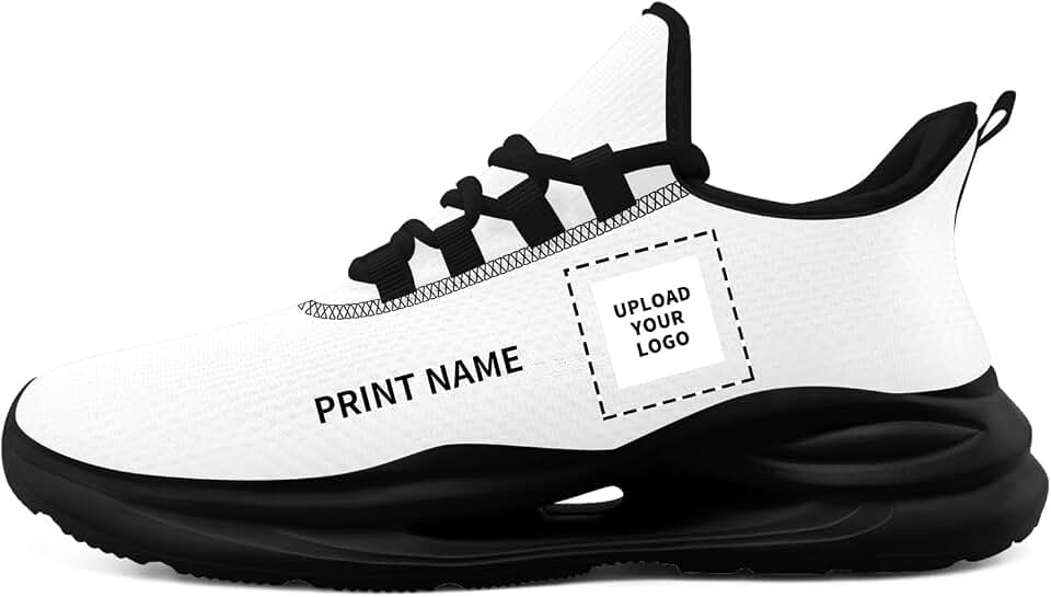 Custom Solid Color Sneakers for Men Women Print with Your Need Personalized Running Walking Tennis White Black Sports Shoes