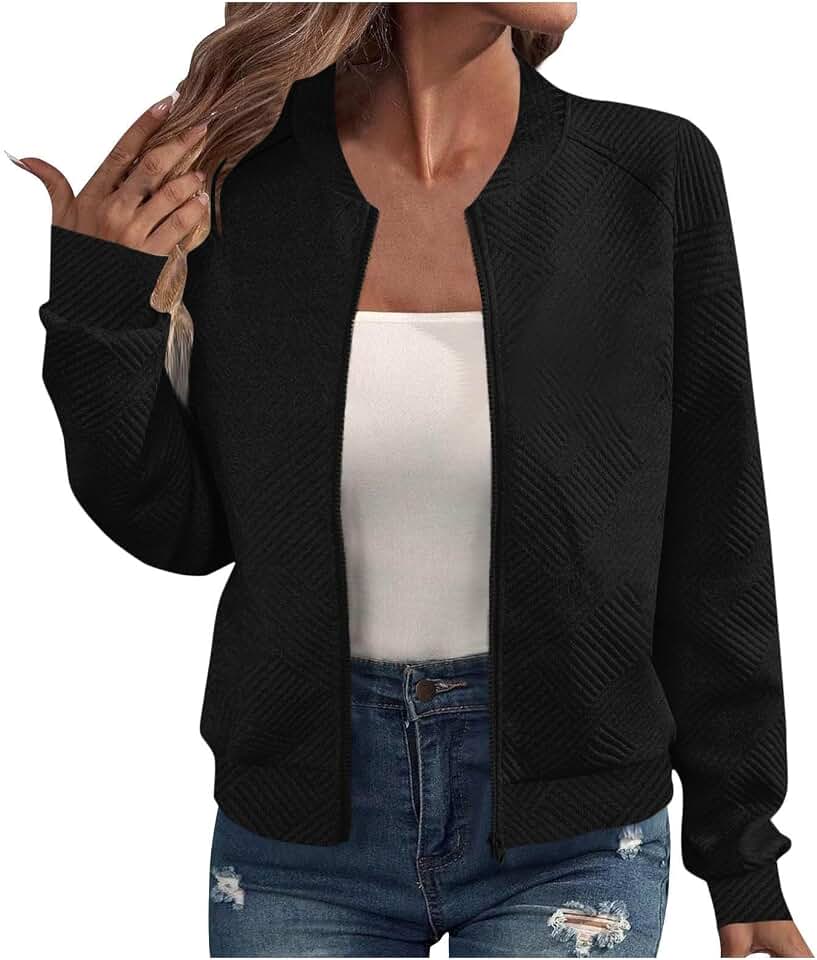 Nantdog Womens Bomber Jacket 2026 Casual Stand Collar Zip Up Lightweight Coats Fall Outerwear Outfits and Pockets