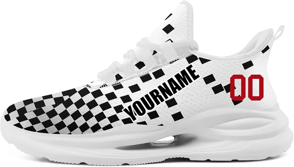Custom Racing Sneakers, Personalized Name Number Running Shoes Street Style Casual Walking Athletic Shoes
