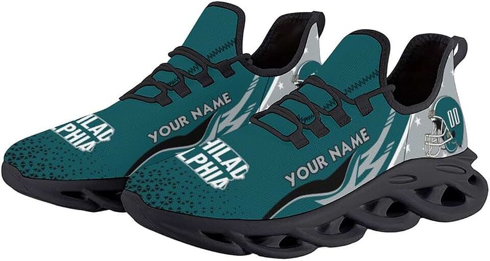 Custom Football Sneakers City Sports Slip-on Shoes Personalized Name Number, Gifts for Football Fans Men Women