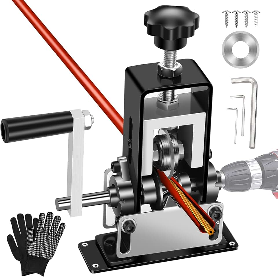 Trivd Frol Manual Wire Stripping Machine, Gauge Wire 0.06"-1" | Scrapping Copper Wire Peeler, Drill Powered/Hand Crank Dual-drive Wire Stripper Tool for Scrap Copper Recycling &amp; DIY etc.