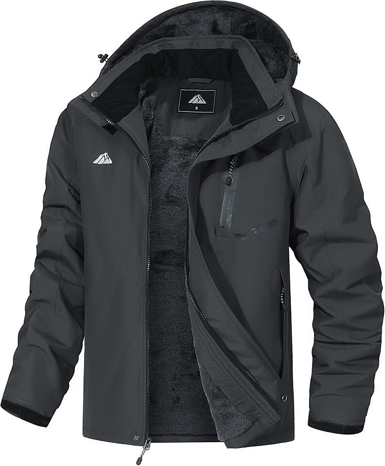 Men's Mountain Ski Jacket Waterproof Winter Coat Warm Snowboarding Jacket Snow Windbreaker Hooded for Trekking