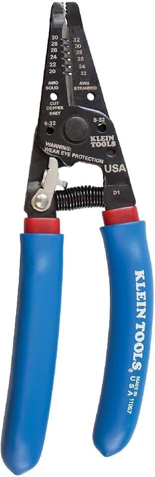 Klein Tools 11057 Wire Cutter/Stripper, Made in USA, Heavy Duty Cutter for 20-30 AWG Solid and 22-32 AWG Stranded Wire
