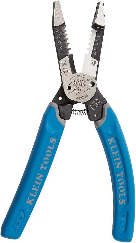 Klein Tools K12035 Klein-Kurve Wire Cutters, Made in USA, Heavy Duty Wire Stripping Tool