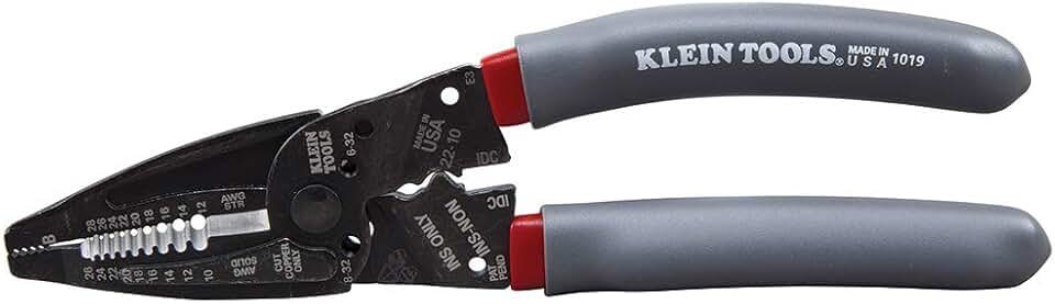 Klein Tools 1019 Klein Kurve Wire Stripper / Crimper / Cutter, Made in USA, Cutting / Crimping / Stripping Tool for B and IDC Connectors, Terminals, More