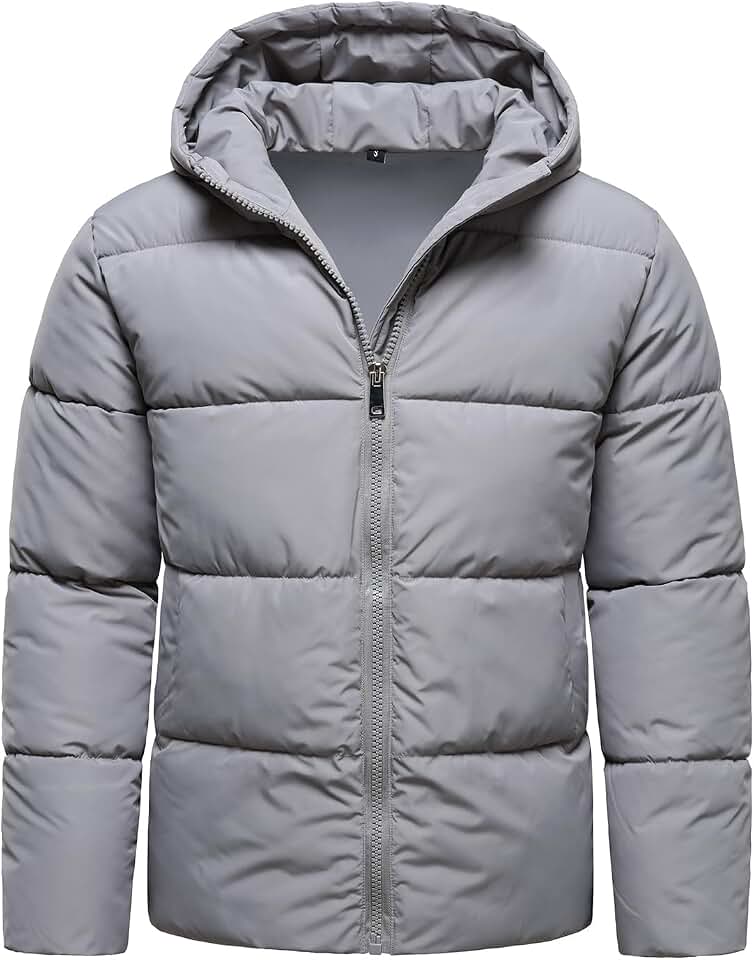 HOOD CREW Men’s Hooded Winter Coat Quilted Puffer Jacket