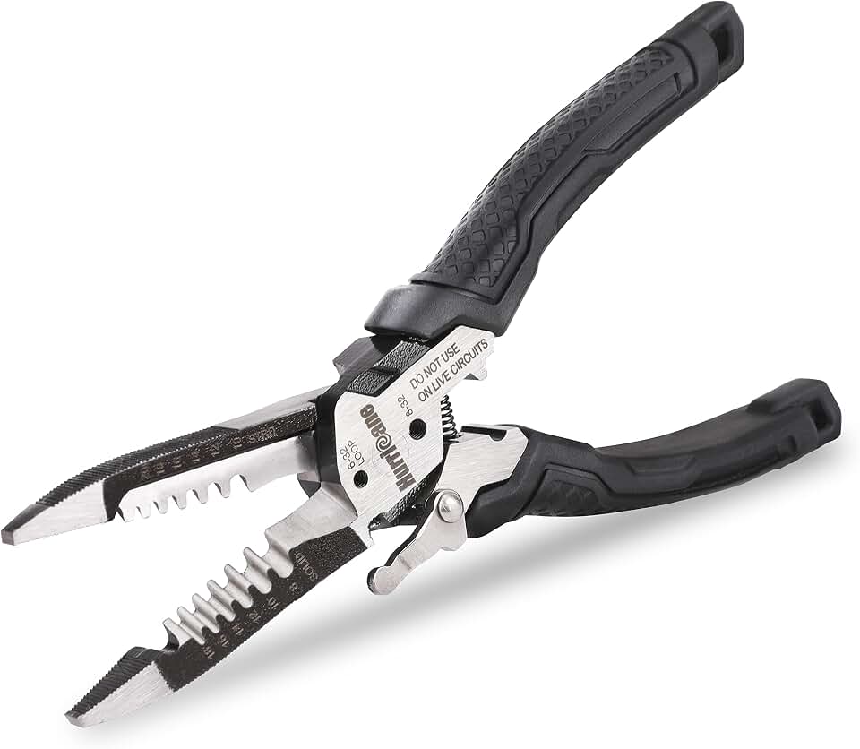 HURRICANE 6-in-1 Wire Stripper, Crimping Tool, Wire Cutter Stripping Tool, Multifunctional Electrical Pliers for Cable Stripper, Wire Crimper(8-18 AWG Solid, 10-20 AWG Stranded)