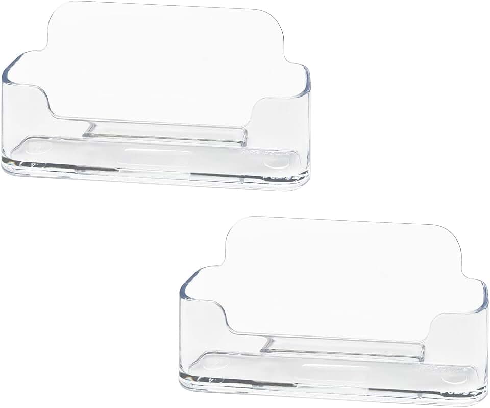 HSYMQ Acrylic Business Card Holder for Desk, Clear Plastic Business Cards Display Holders Stand, Fits 30-50 Business Cards