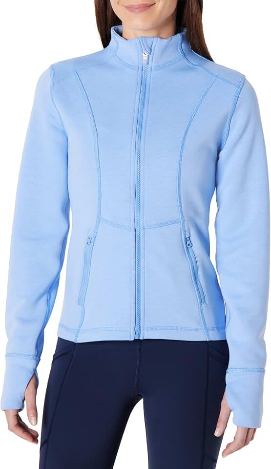 Amazon Essentials Women's Active Sweat Slim-Fit Full-Zip Jacket Recycled Claim Standard Blended OEKO-TEX STANDARD 100