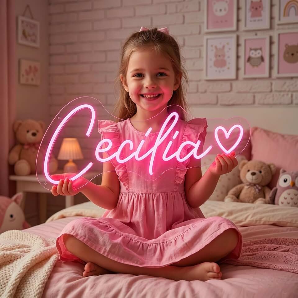 Custom Neon Signs Personalized LED Neon Lights Name Sign Customizable for Kids Room Bedroom Wall Decor Wedding Birthday Party Bar Christmas Gift Game Room Home Business Shop Logo