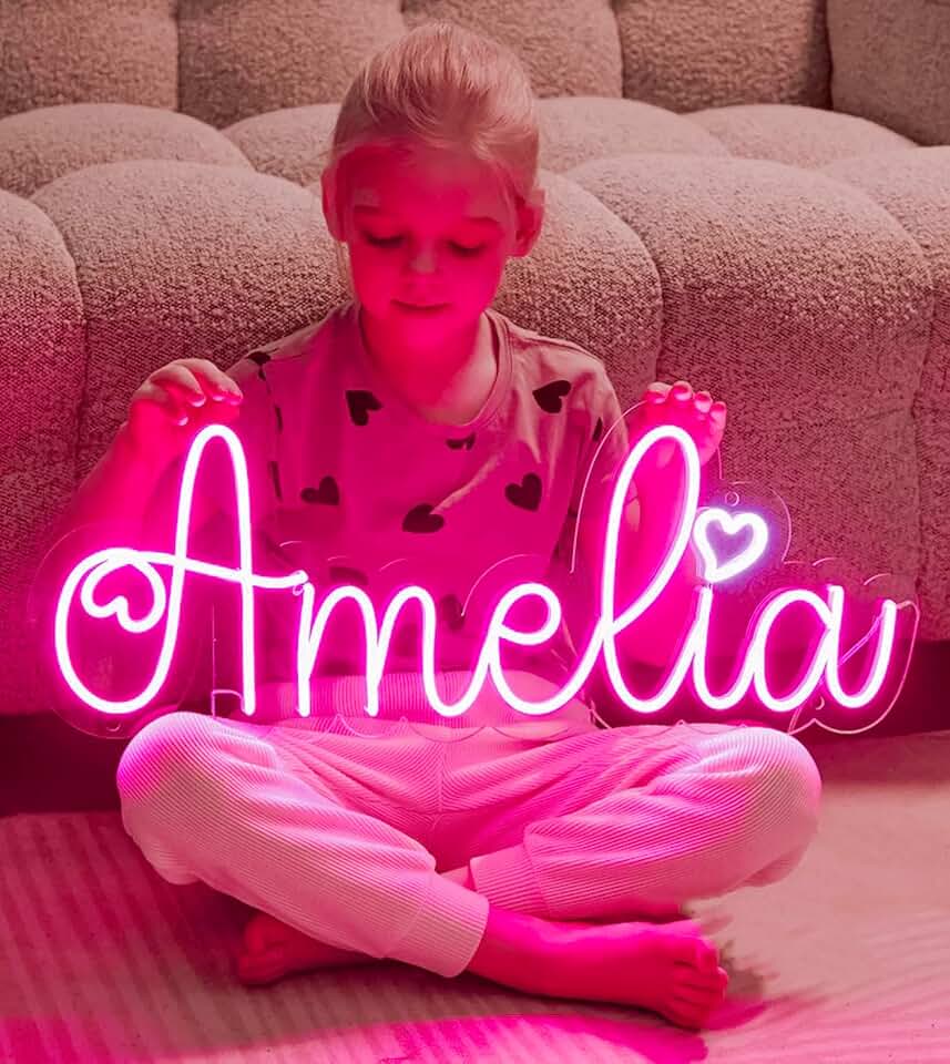 CIONAOR Custom Personalized LED Neon Name Sign | Dimmable, Wedding Backdrop, Boys &amp; Girls Room, Custom Light Up Sign for Nursery Wall Decor, Birthday Party &amp; Playroom