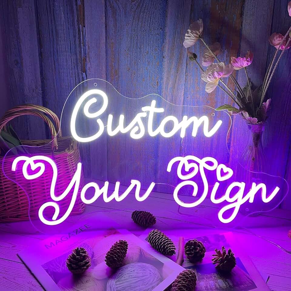 Wall Decor Custom Neon Signs,Large Personalized Neon Siqn With Dimmer Custom Glow Siqn Birthday Christmas Wedding Gift Bar Party Bedroom Customizable Neon Sign Name Light