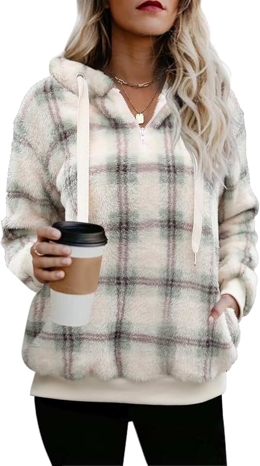 Nirovien Womens Sherpa Pullover Oversized Fuzzy Fleece Hoodie Sweatshirts