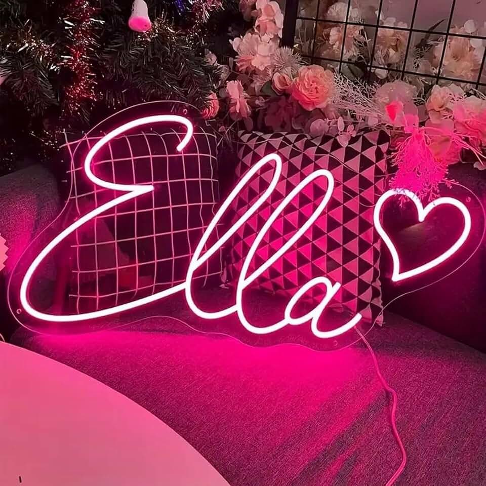 Custom Neon Sign, Personalized LED Neon Light for Wall Decor, Customizable Name Logo Sign for Wedding, Birthday, Bar, Salon, Game Room, Business, Bedroom