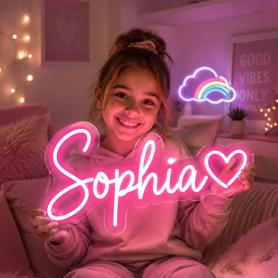 Custom Neon Sign, Neon Signs for Wall Decor, Boy Girl Gifts, Wedding Decor | Neon Name Sign Personalized, LED Name Light for Kids Girls Bedroom Decor, Birthdays, Christmas, Halloween, Wedding Background