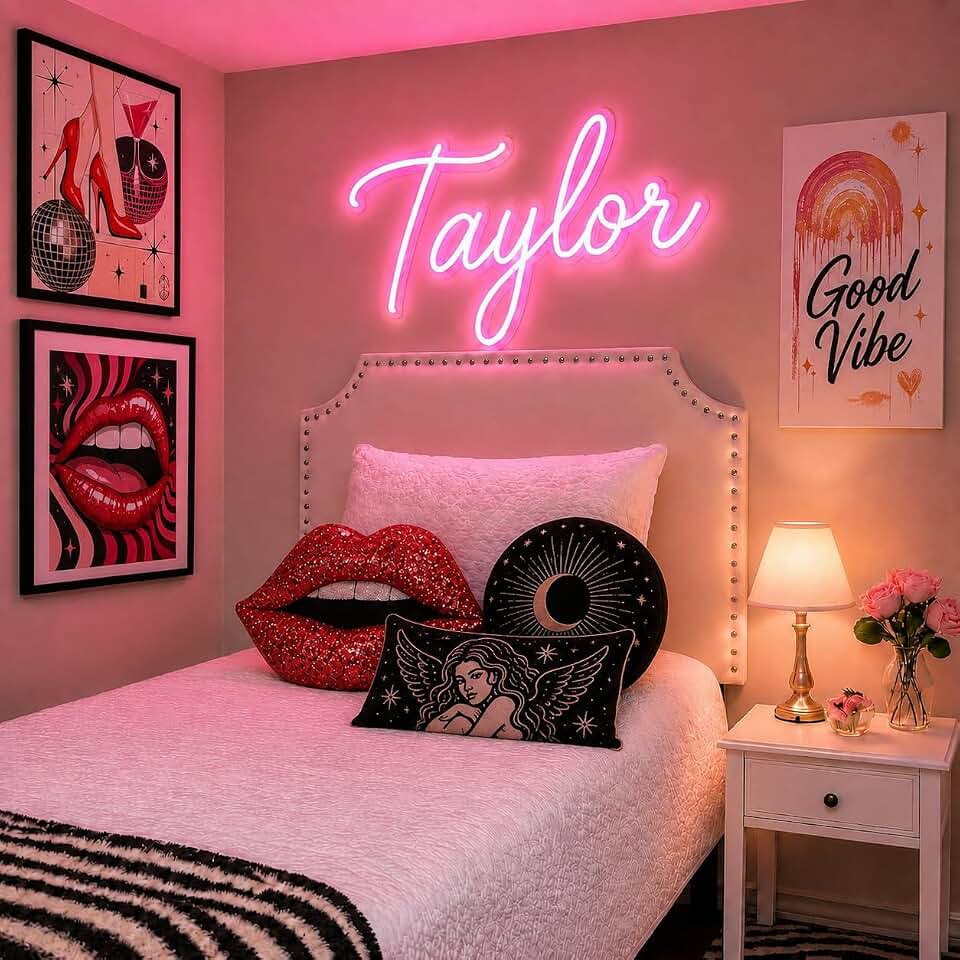Large Custom Sign for Wall, Professional Personalized 3D Business Dorm Name Sign, Business Logo Sign for Salon Studio Reception Wedding Birthday Party Gift Storefont Bar Bedroom (Multicolor 2)