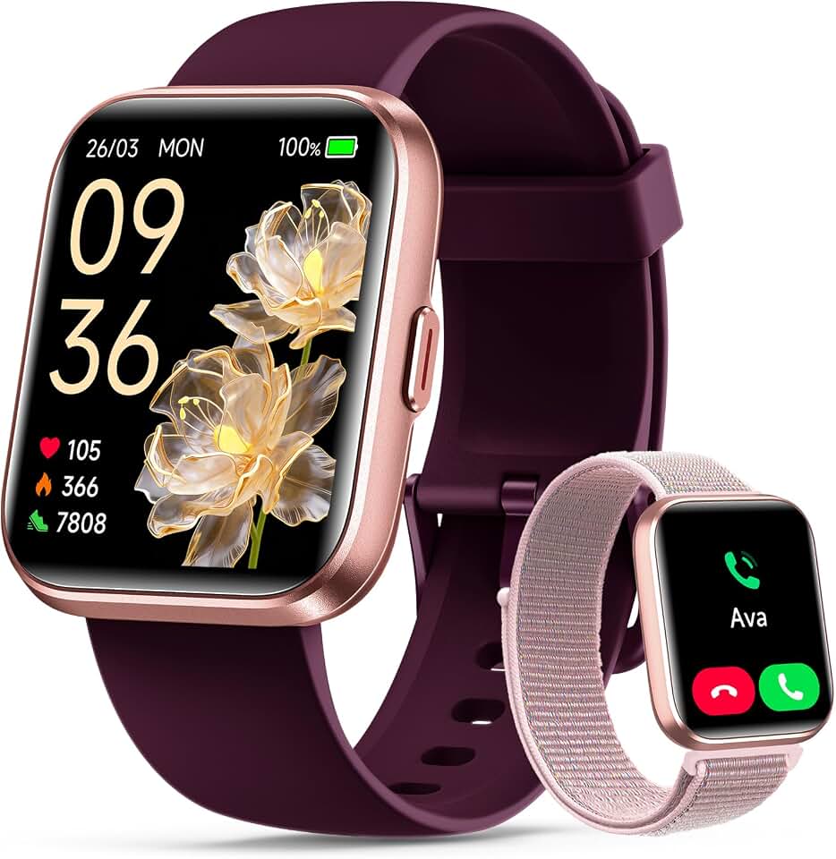Smart Watches for Women, 1.83" Alexa Smart Watch for Android Phones &amp; iPhones with Calls/Messages, 120+ Sport Modes Fitness Watches for Women Men with Heart Rate Monitor, Sleep/Activity/Health Tracker ClimeCo Certified