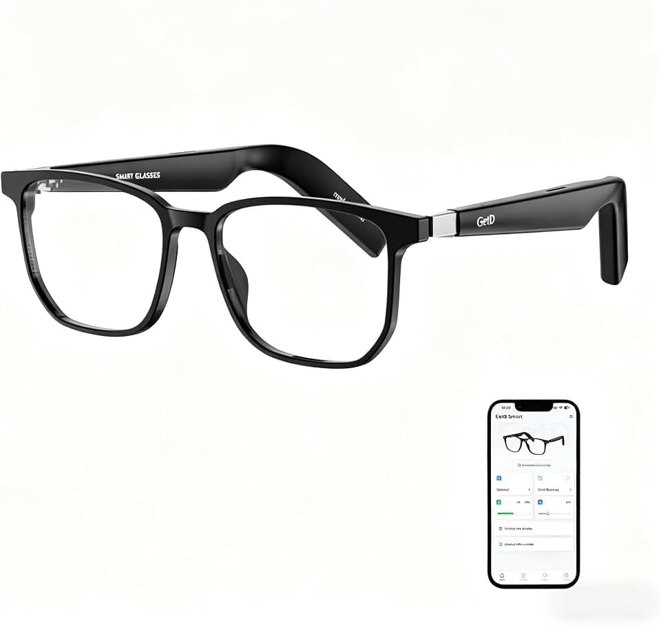 GetD AI Glasses, Smart Glasses Powered by ChatGPT, Real-Time AI Translation | AI translation in 145 languages, Hands‑free calls, Immersive audio, Holds AI conversations, 11H Playtime