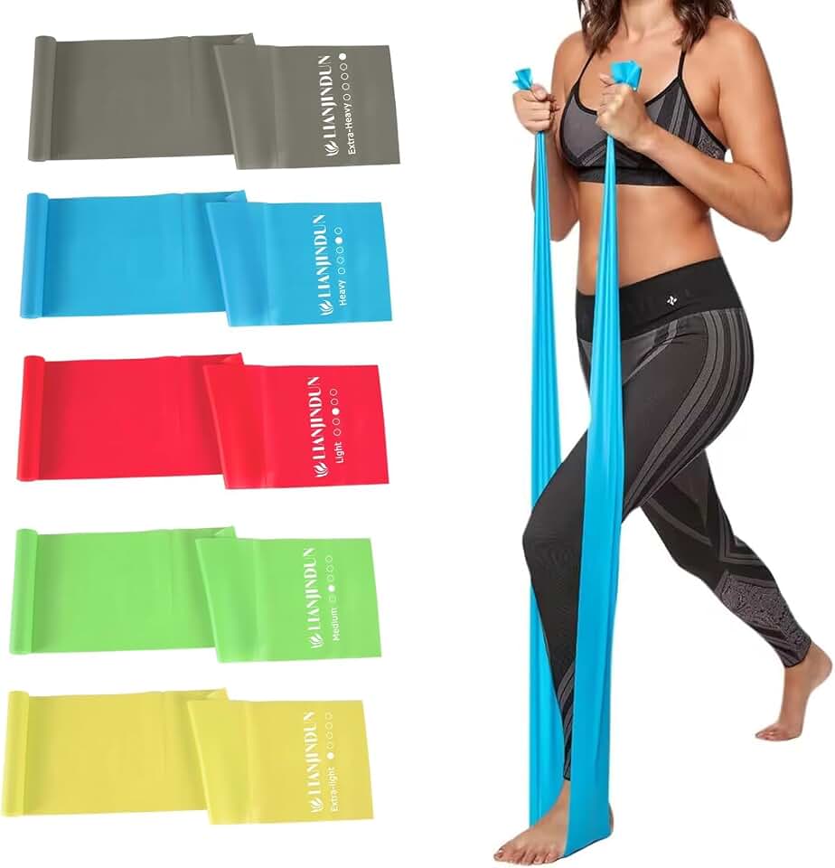 Resistance Bands for Working Out, Physical Therapy, Exercise, Pilates, Yoga | Latex-Free Stretch Bands for Women or Men, Elastic Exercise Bands Set for Stretching, fitness, Rehab, Workout, Gym and Home OEKO-TEX STANDARD 100