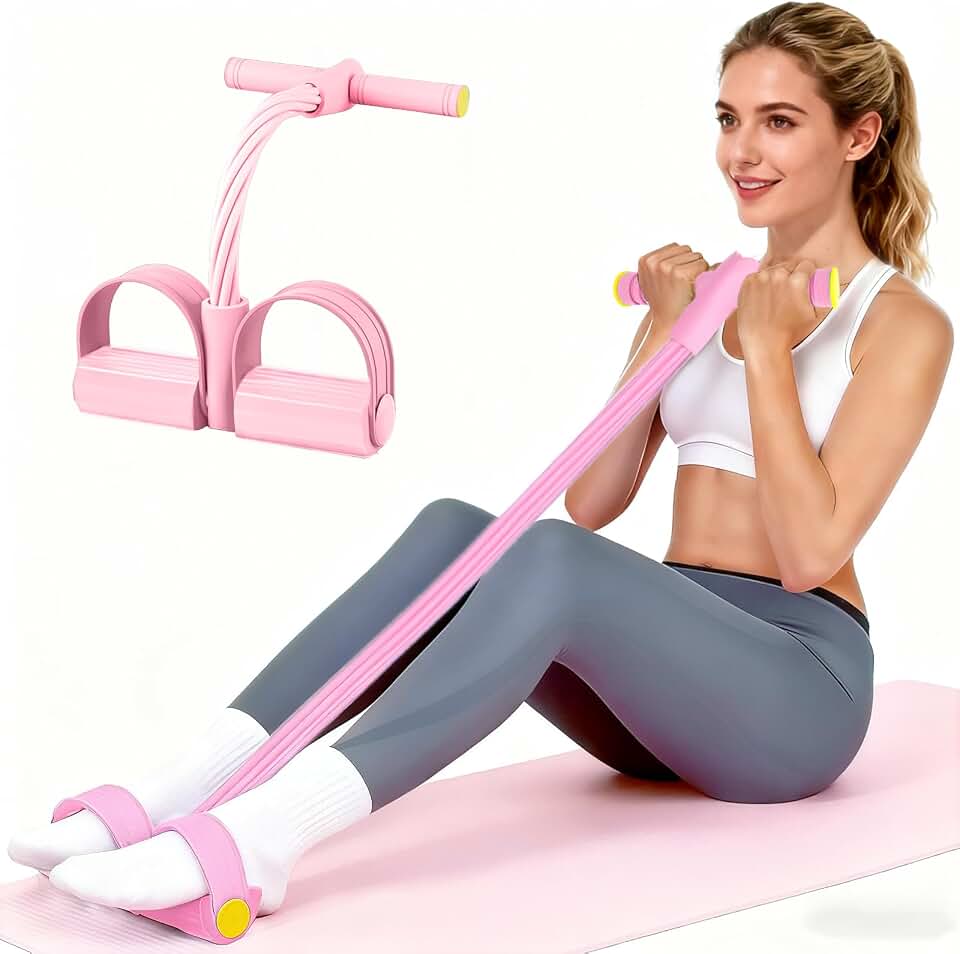 Pedal Resistance Band with Handle, Upgraded 6-Tube Exercise Bands | Natural Rubber Tension Rope, Multifunction Foot Pedal Resistance Bands for Working Out, Ab, Waist, Arm, Leg, Pilates, Yoga Global Recycled Standard
