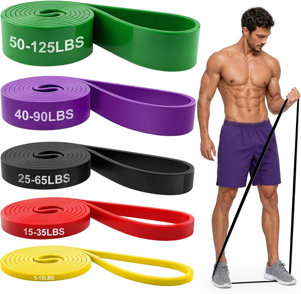 Renoj Resistance Bands for Working Out, 5 Levels Pull Up Assistance Bands Set for Workout, Exercise, Home Gym &amp; Strength Training
