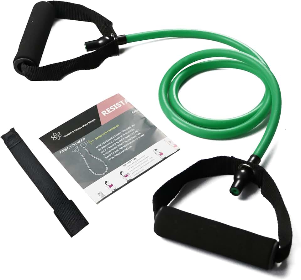 Resistance Bands with Handles, Exercise Bands with Handles, Door Anchor | Physical Therapy &amp; Rehab, Home Workout Pilates Yoga, Non-Slip Handles, Portable Travel, TPE