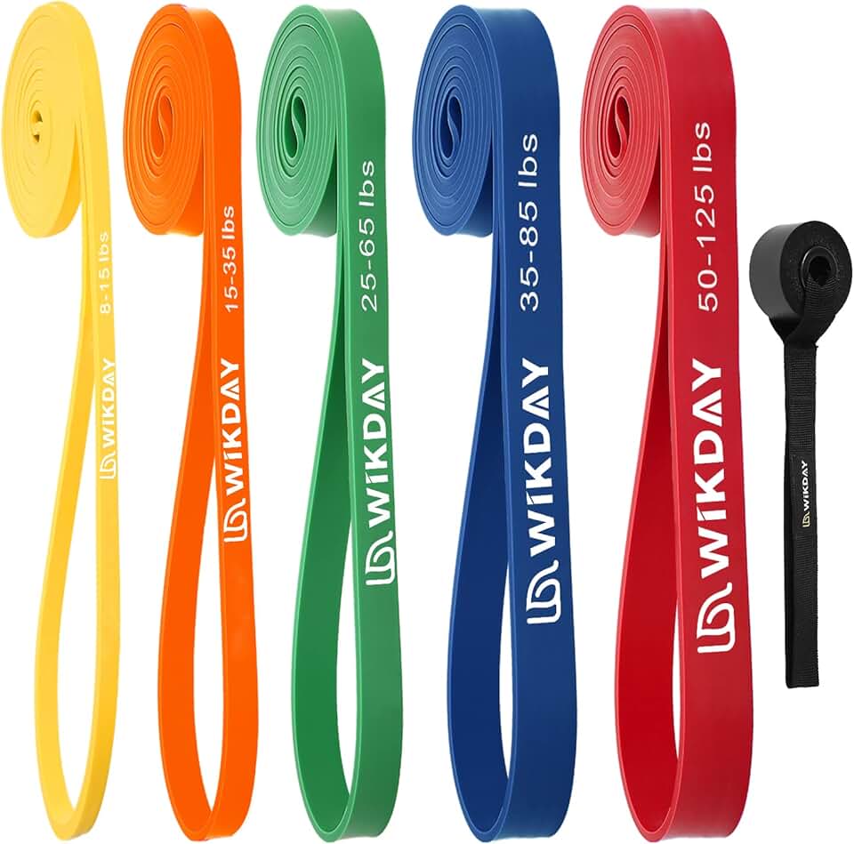 WIKDAY Resistance Bands for Working Out with Door Anchor | Pull Up Assistance, Exercise Elastic Bands, Thick Heavy Resistance, Body Stretching Muscle Training, Home Gym