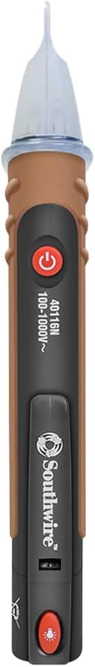 Southwire Tester NCVD - Detects AC Voltage with Audible &amp; Visual Alerts - Auto Power Off - Dual Flashlights - CAT IV 600V Safety Rating