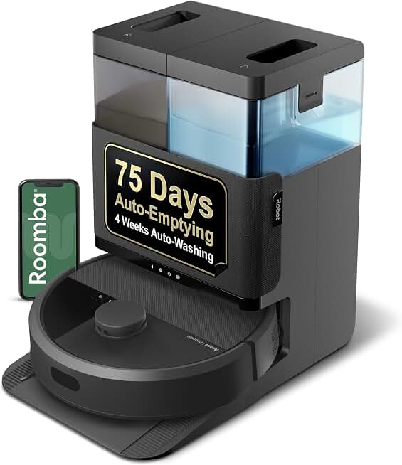 iRobot Roomba Plus 405 (G181) 2in1 Vacuum &amp; Mop Robot with AutoWash Dock - Dual Spinning, Smart &amp; Fast Mapping, Ideal for Pet Hair, Self-Empties 75 Days, Intense Suction, Pad Washing &amp; Drying