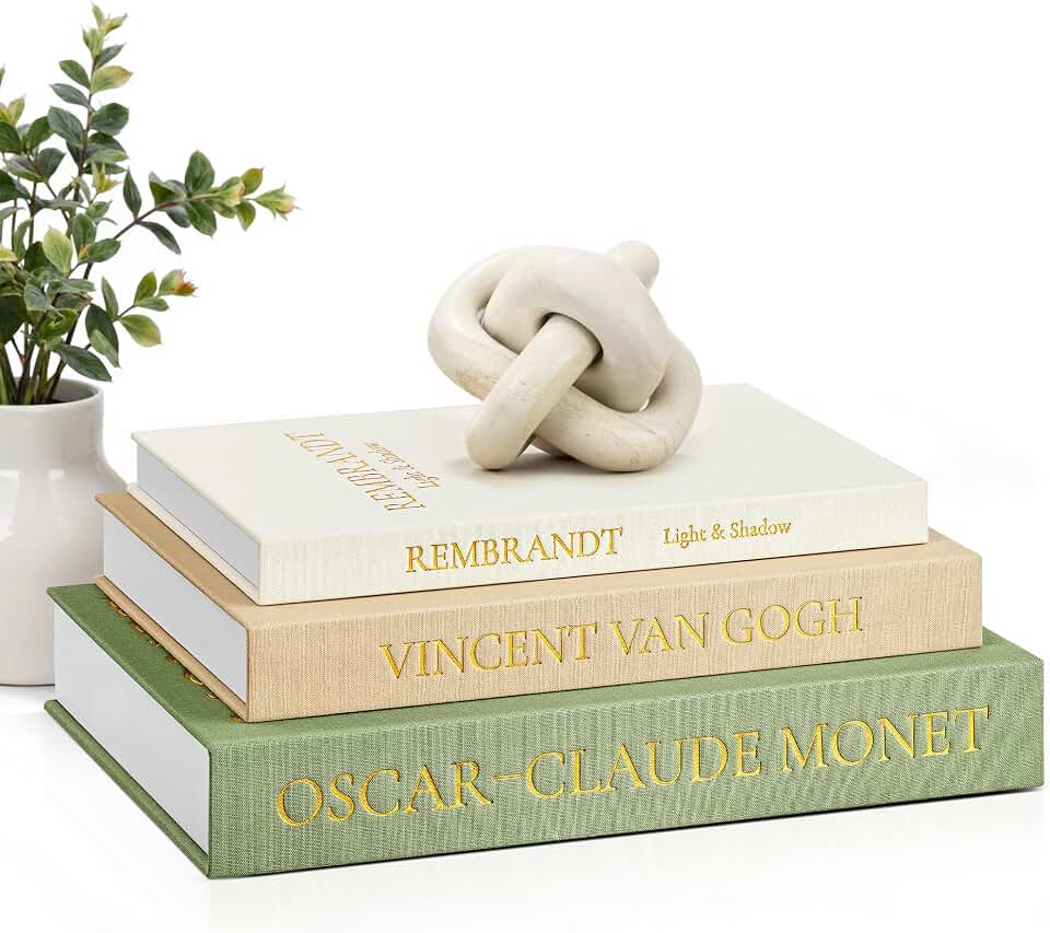JARLINK Aesthetic Decorative Books, Set of 3 Linen Faux Book Boxes, Sage | Stylish Storage Boxes for Home Decor, Photo Organization, &amp; Keepsakes, Faux Books for Coffee Tables, Bookshelves, or Mantels Global Recycled Standard