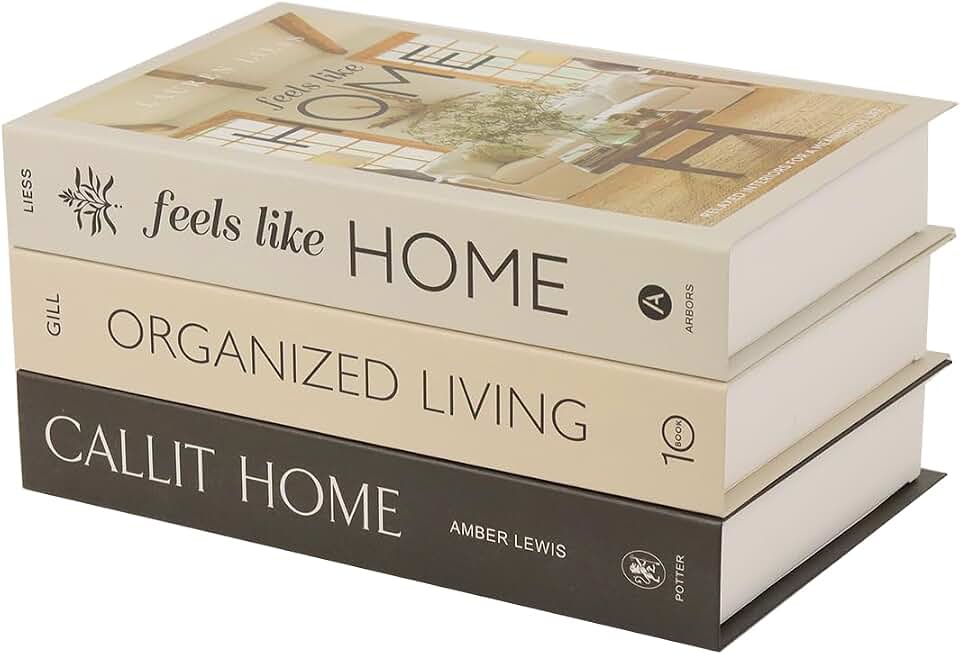3 PCS Faux Decorative Books for Home Decor-Coffee Table Books Decor-Aesthetic Fake/Faux Books for Decoration,libros Decoration for Coffee Table, Shelf Accessories (3-CALLIT Home ORGANIZDE Living)