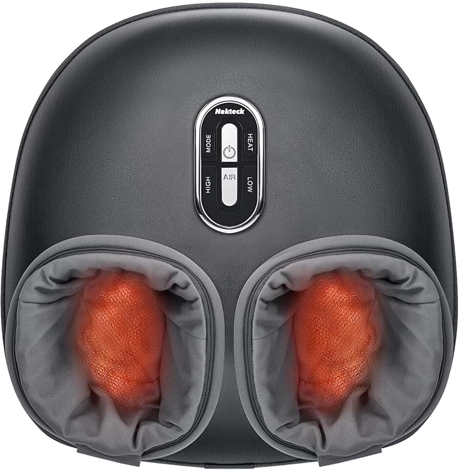 Nekteck Shiatsu Foot Massager with Heat [2026 Upgraded], 3 Modes Deep Kneading Therapy Air Compression, Feet Massage for Plantar Fasciitis, Relaxation Gifts for Men Women Mom Dad Birthday