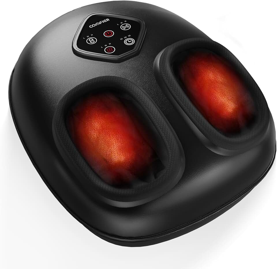 COMFIER FSA Eligible Foot Massager with Heat, HSA Eligible Shiatsu Foot Massager Machine for Plantar Fasciitis, Kneading &amp; Compression for Neuropathy Pain, Fits up to Size 14, Gift for Mom Global Recycled Standard