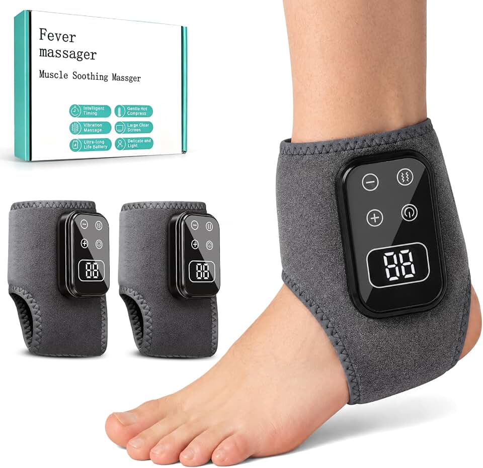 2PCS Foot Renew Massager for Neuropathy, 4-in-1 Cordless &amp; Portable Foot and Ankle Massager for Heel, Arch &amp; Ankle Relief, Foot Massager with 5 Vibration Mode &amp; 5 Heat Levels, Ideal for Home &amp; Travel