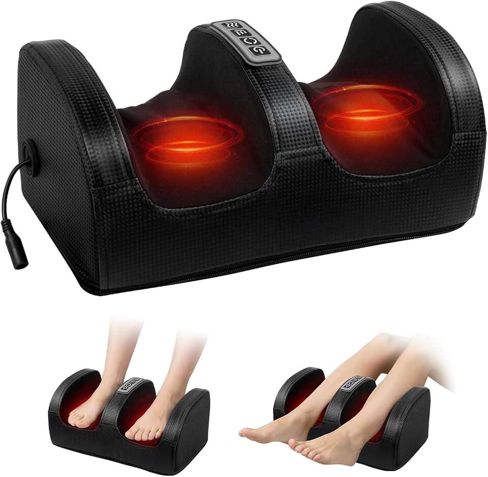 cotsoco Foot Massager with Heat, Foot Massager for Foot Massage and Calf Massage,Foot and Calf Massager with Roller, Feet Massager Suitable for Relax at Home or Office, Gifts for Mom Dad Women Men Global Recycled Standard
