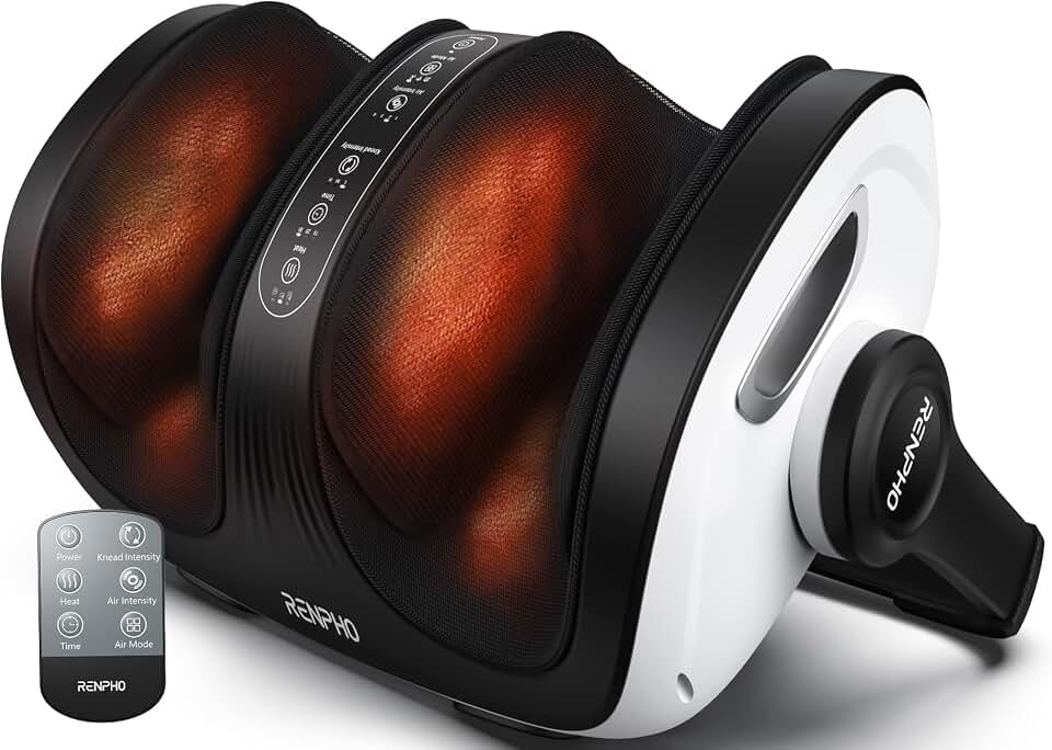 RENPHO 4-in-1 FSA Shiatsu Foot Massager with Heat, Birthday Gifts for Women | 3 Modes &amp; 4 Levels Compression Massage for Feet At Home, 3 Timing Modes, FSA Eligible HSA, Gifts for Women &amp; Men, Size 14 Global Recycled Standard