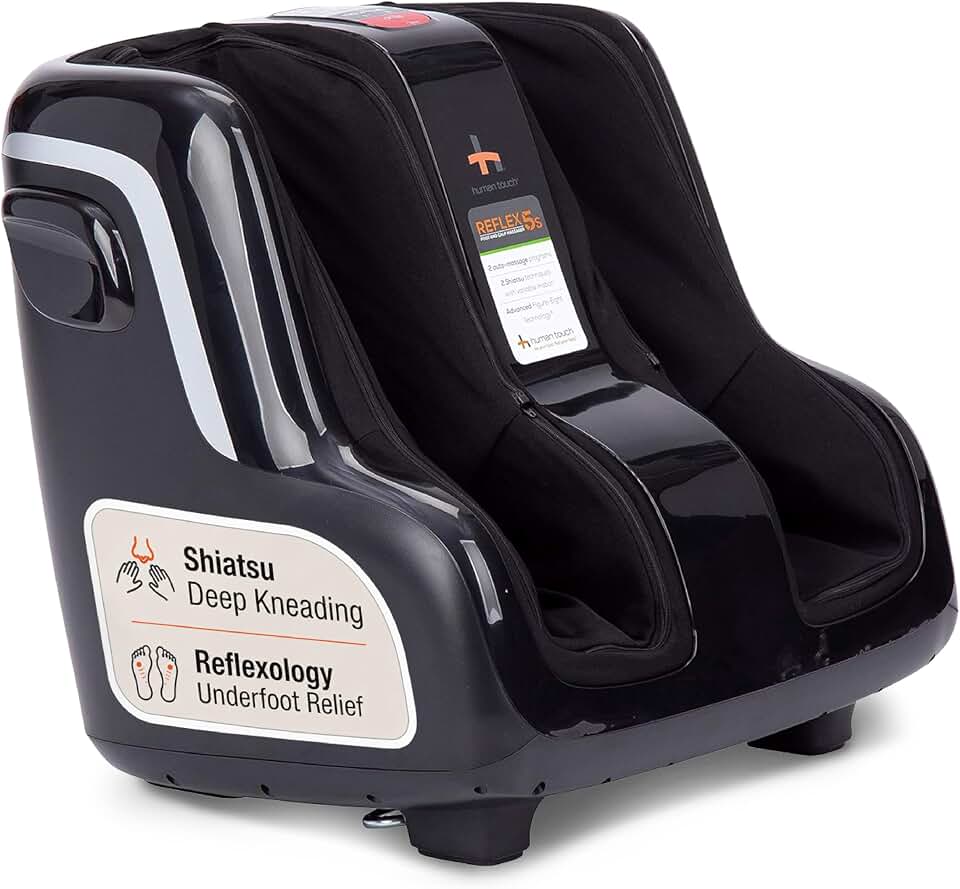 Human Touch Reflex5s Foot &amp; Calf Massager Plantar Fasciitis - HSA Approved | Shiatsu Neuropathy Treatment compression edema pain relief feet aches swell calf machine electric masajeador de pies