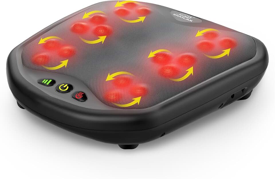 Snailax Shiatsu Foot Massager with Heat, FSA Eligible Massage Tools | 3 Massage Modes, 3 Intensity Levels, 2 Heat Levels And Flexible Nodes Fit Different Feet For Personalized Comfort Gifts Global Recycled Standard