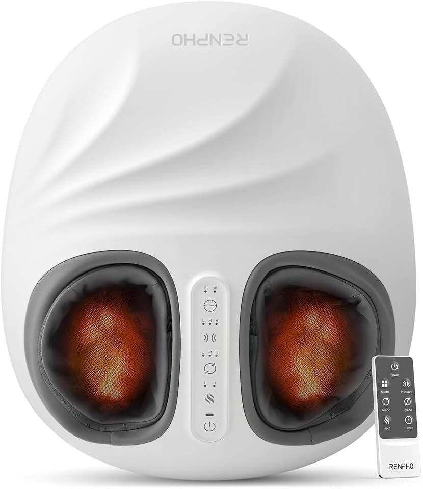 RENPHO FSA Eligible HSA Foot Massager with Heat, Birthday Gifts for Women | 3 Modes Kneading &amp; Compression Massage, At- Home Relief &amp; Foot Care for Birthday Gifts, RF Control, Auto Size Fit up to 13 Global Recycled Standard