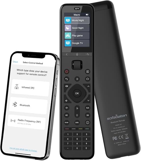SofaBaton U3 Universal Remote Control with APP &amp; Global Macro | All-in-One Smart Universal Remote for TV/Soundbar/DVD/Blu-ray and More, Active Multi-Link Bluetooth &amp; Google Voice Control