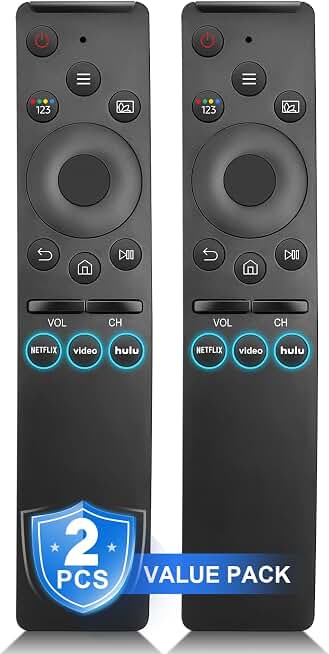 2-Pack Replacement Remote for Samsung Smart TV – No Setup, Instant Response | 2-pack value, works with most Samsung TVs, instant response, streaming shortcut keys, built to last