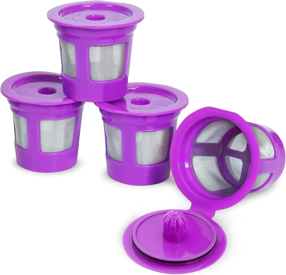 Perfect Pod Café Save Reusable Coffee Pod Filter Cups, 4 Pack | Refillable Capsules, Built-In Mesh Strainers, 100% BPA Free, Compatible with Keurig K-Cup and Select Single-Serve Brewers