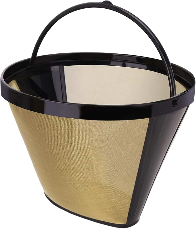 LIS ADORN Reusable #4 Cone Coffee Filter, Stainless Steel Permanent Filter for Cuisinart Ninja Mr Coffee Hamilton Beach, Dishwasher Safe Eco-Friendly Paper Filter Alternative