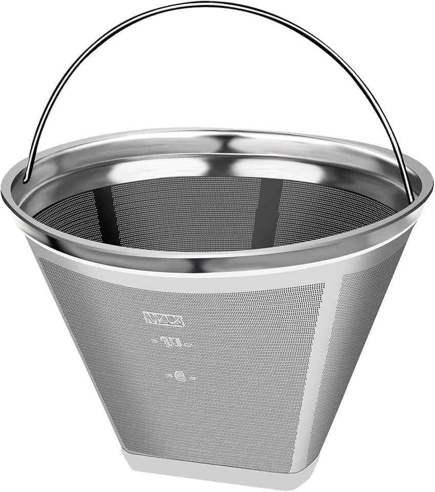 #4 Reusable Cone Coffee Filters, Fits Cuisinart 8-12 Cup Drip Coffee Maker | 304 stainless steel, Paperless, Preserves Rich Coffee Flavor, Easy Rinse, Dishwasher Safe, Eco Durable.