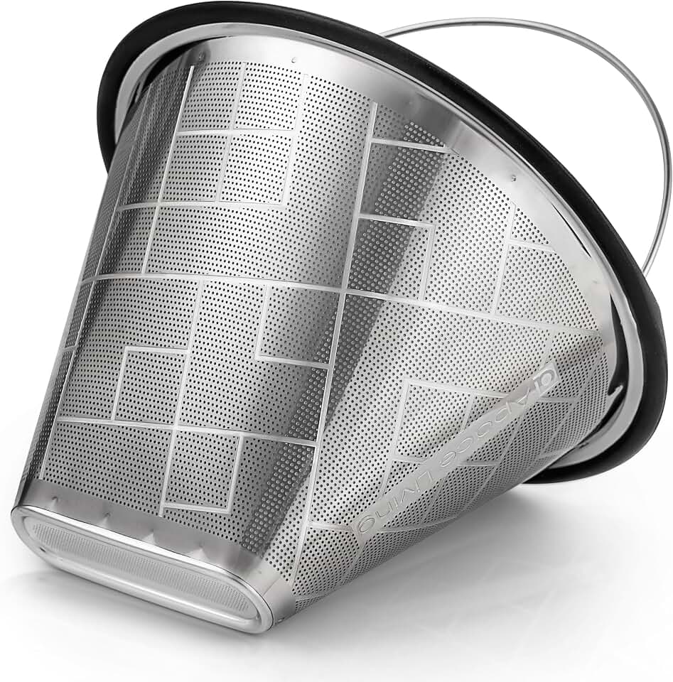 Reusable #4 Coffee Filter for Technivorm Moccamaster KBGV, KBT Coffee Maker | Durable 304 Stainless Steel Permanent Metal Filter, Paperless Mesh Cone Basket for Drip Coffee Machines, Zero Waste Brewing