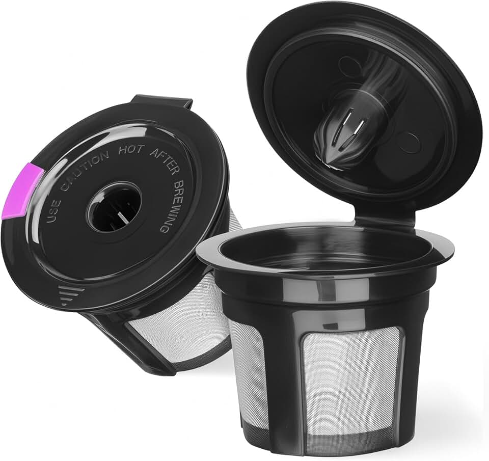 Fanativita Reusable K Cup Coffee Filters for Keurig, 2 Pack | Fits Keurig K-Elite, K-Classic, K-Compact, K-Latte, K-Duo, All 2.0 &amp; 1.0 Brewers, BPA-Free, Brew Your Favorite Ground Coffee