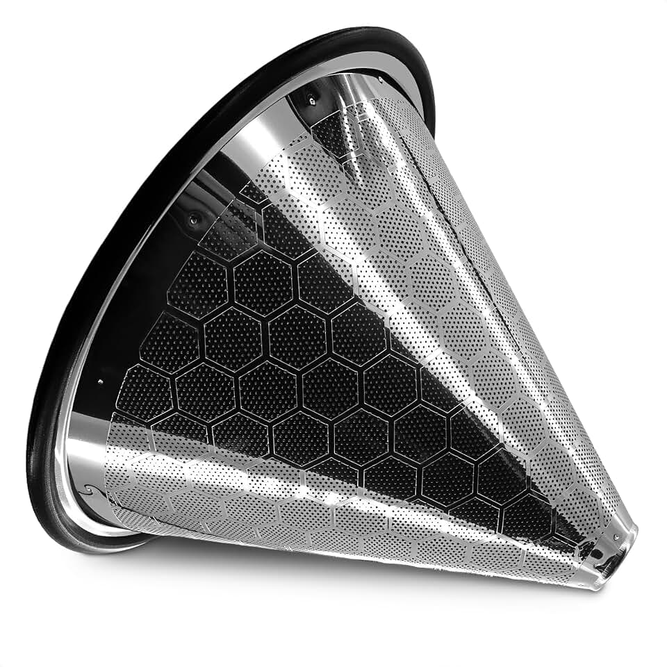Stainless Steel Pour Over Coffee Filter Compatible with Hario V60 and Chemex Coffee Filter - Reusable 1-2 Cup Paperless Coffee Maker - Easy to Clean Fine Mesh for Smooth Extraction and Rich Flavor