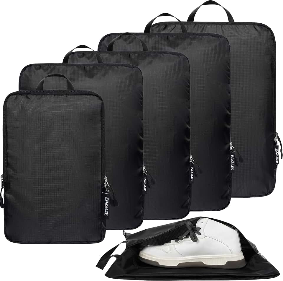 BAGAIL 6 Set Ultralight Compression Packing Cubes Packing Organizer for Travel Accessories Luggage Suitcase Backpack Global Recycled Standard