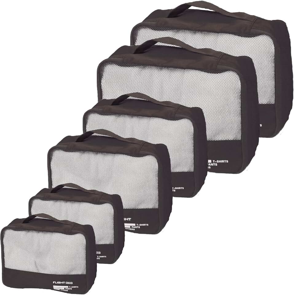 vallilan Packing Cubes Set Travel Luggage Organizers Suitcase Lightweight Accessories Black