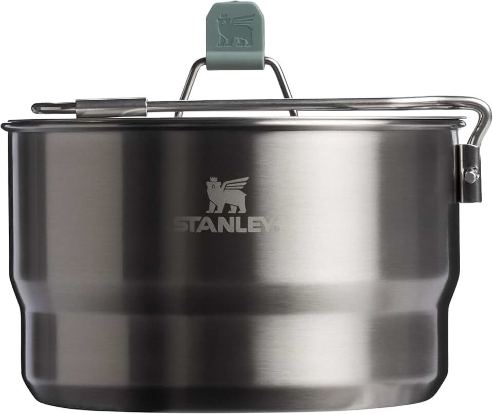 Stanley Wildfare Go 14-Piece Stainless Steel Prep &amp; Cook Set | 1.65 qt Saucepan with Fold &amp; Lock Handle | Bowls, Utensils, Cutting Board | Camping Essentials for Your Camp Kitchen | BPA-Free